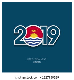 2019 Kiribati Typography, Happy New Year Background
