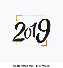 2019 lettering styled card design. 