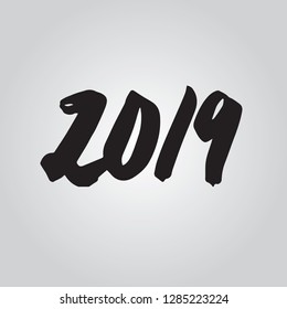 2019 lettering wet brush style handmade font