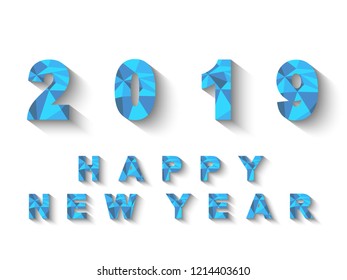 2019 LOW POLY BLUE HAPPY NEW YEAR