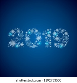 2019 made up of snowflakes pattern new year christmas