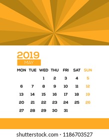 2019 May Calendar Design 