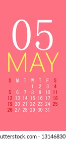 2019 may monthly planner calendar vector