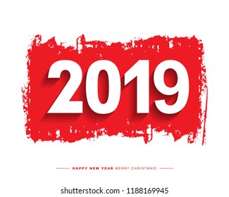 2019 Merry Christmas and Happy New Year card or background.
Creative universal artistic cover in trendy style with Hand Drawn textures. 
Collage. Hipster graphic design template. Vector illustration