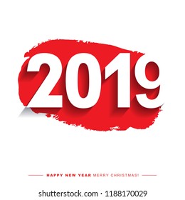 2019 Merry Christmas and Happy New Year card or background.
Creative universal artistic cover in trendy style with Hand Drawn textures. 
Collage. Hipster graphic design template. Vector illustration