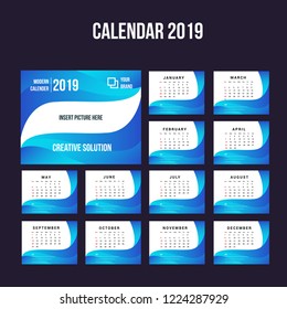 2019 Modern Calendar background collection