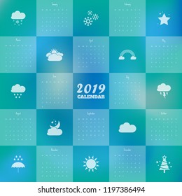 2019 Modern calendar template .Vector/illustration.