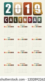 2019 Modern calendar template .Vector/illustration.