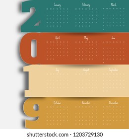 2019 Modern calendar template .Vector/illustration.