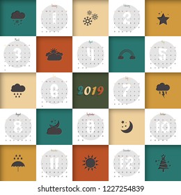 2019 Modern calendar template .Vector/illustration.