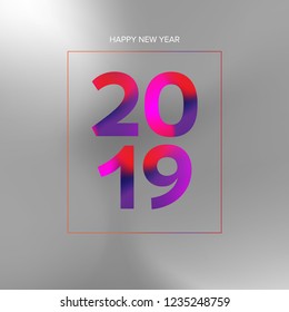 2019 modern gradient Happy New Year creative design for your greetings card, flyers, invitation, posters, brochure, banners, calendar