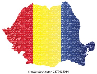2019 nCoV or Covid 19 - Coronavirus message. What do we need to know about coronavirus message with Romania map in the background and romanian flag.