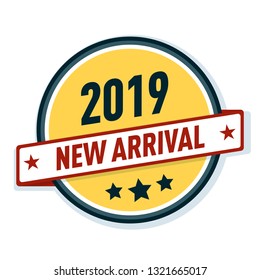 2019 New Arrival tag label illustration