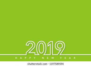 2019 New Year’s card template, vector illustration. 