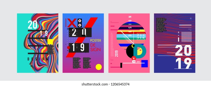 2019 New Poster Design Template Trendy Stock Vector (Royalty Free ...