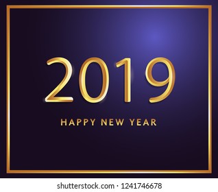2019 new year back ground design template with gold luxury style
