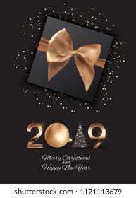 2019 New Year Background with Christmas Ball. Vector Illustration EPS10