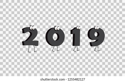 2019 New Year Background Colaboration. Illustration EPS10.