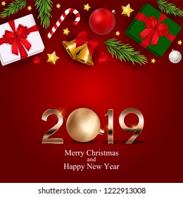 2019 New Year Background. Vector Illustration EPS10