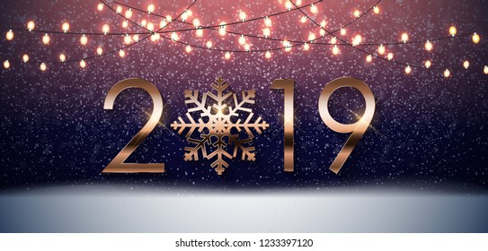 2019 New Year Background. Vector Illustration EPS10