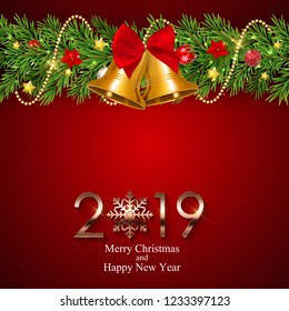 2019 New Year Background. Vector Illustration EPS10