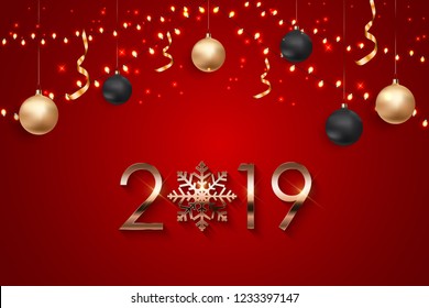 2019 New Year Background. Vector Illustration EPS10