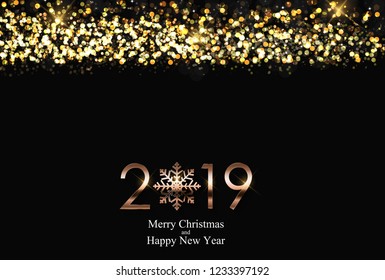 2019 New Year Background. Vector Illustration EPS10