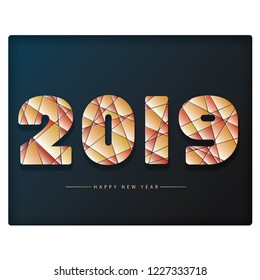 2019 New Year background,digital craft style.