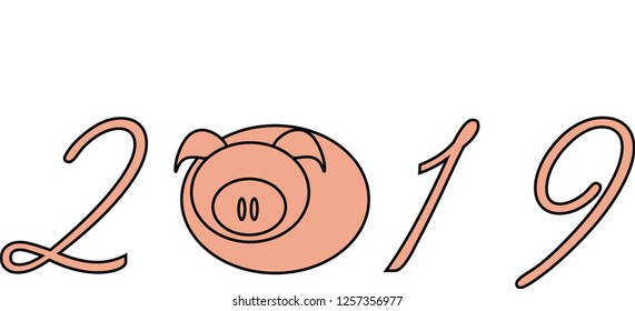 2019 new year christmas pig