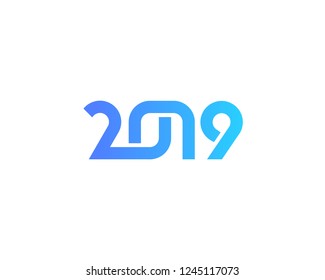 2019 New Year colour gradient vector design. 