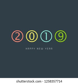 2019 new year design multicolor vector template