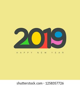 2019 new year design multicolor vector template