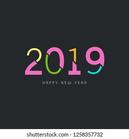 2019 new year design multicolor vector template