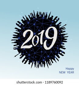 2019 New Year Global business banner background
