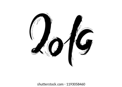 2019 New Year. 2019 grunge numbers on a white background. Hand written lettering. Happy Holidays card design. Vector illustration