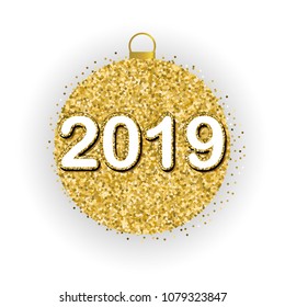 2019 New Year. Happy Holidays card design. Vector illustration