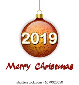 2019 New Year. Happy Holidays card design. Vector illustration