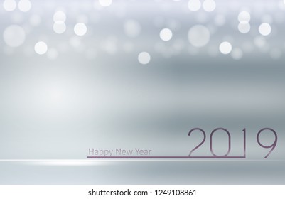 2019 New Year and Merry Christmas Background. Vector Illustration EPS10