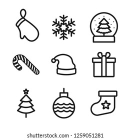 2019 New year modern icon set. Christmas icon set.  Vector flat christmas sign. EPS10 symbol
