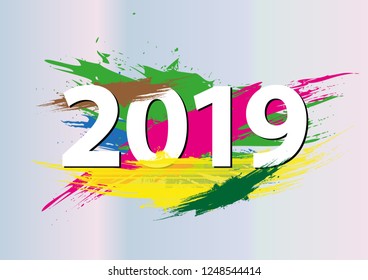 2019 new year numbers abstract color happy new year