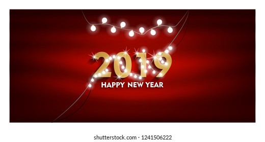 2019 New Year on the background of a creative design element. Vector illustration EPS10