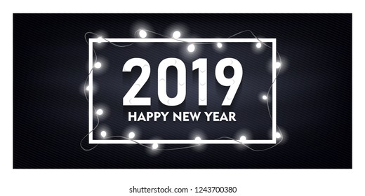 2019 New Year on the background of a creative design element. Vector illustration EPS10, paper cut