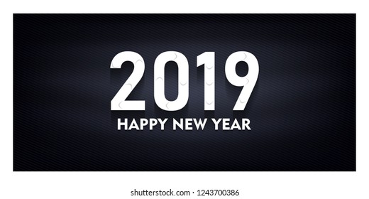 2019 New Year on the background of a creative design element. Vector illustration EPS10, paper cut