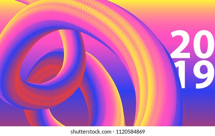 2019 New Year on theabstract background