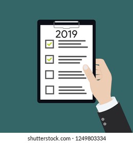 2019 new year resolution and target business check list together planning