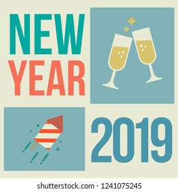 2019- New Year Retro Vintage