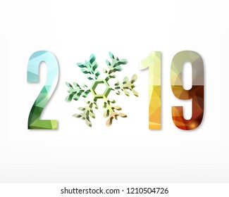 2019 New Year sign. Vector icon. EPS10