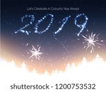 2019 New Year Snowy firework Celebration