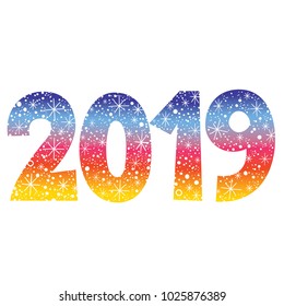 2019 New Year two thousand nineteen decorative number