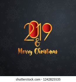2019 new year typographic design vector 
